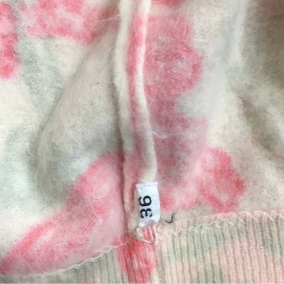 Vintage Rosecrest Women's Cream Peach Floral Button Cardigan Size Small Coquette - Picture 10 of 14